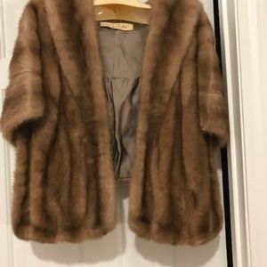 Vintage Mink Jacket with 3/4 Sleeves and Satin Lining